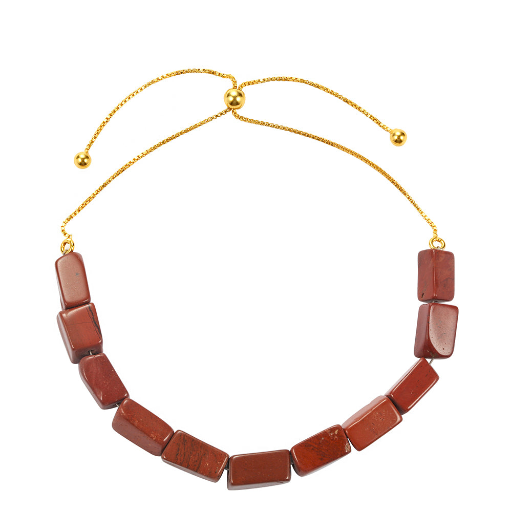 Arannyal Bevont Ezüst Karkötő Vörös Jáspissal 2 