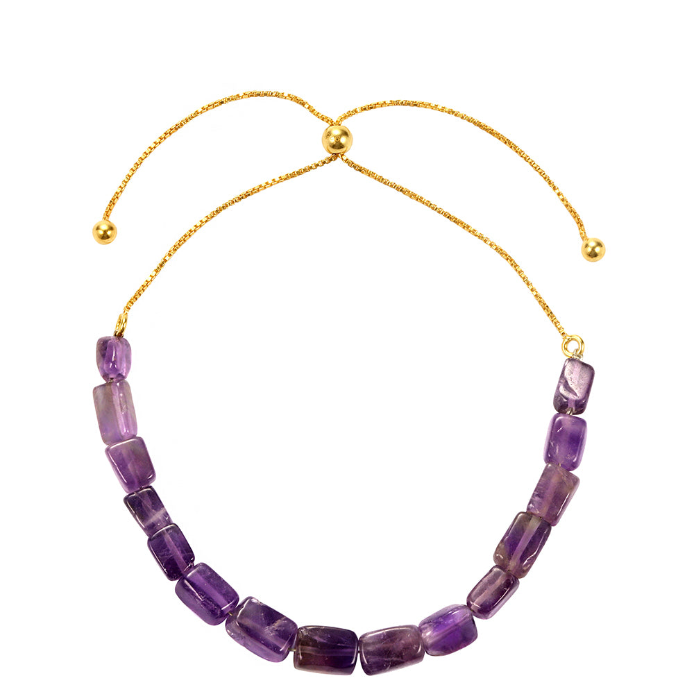 Arannyal Bevont Ezüst Karkötő Brazil Ametiszttel