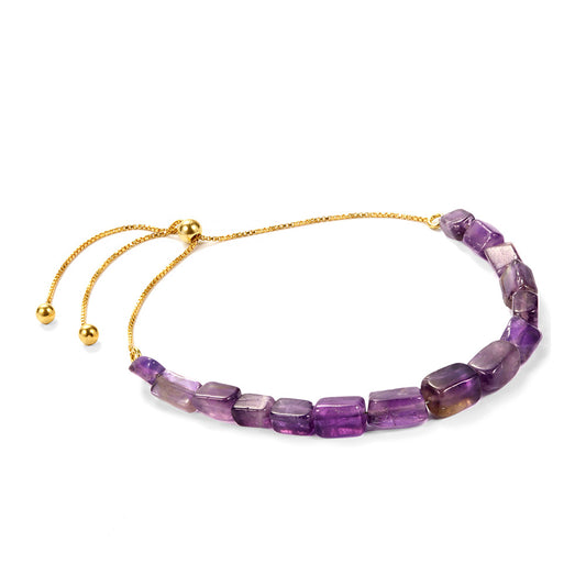 Arannyal Bevont Ezüst Karkötő Brazil Ametiszttel