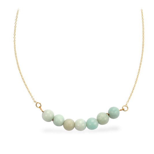 Arannyal Bevont Ezüst Nyaklánc Amazonittal