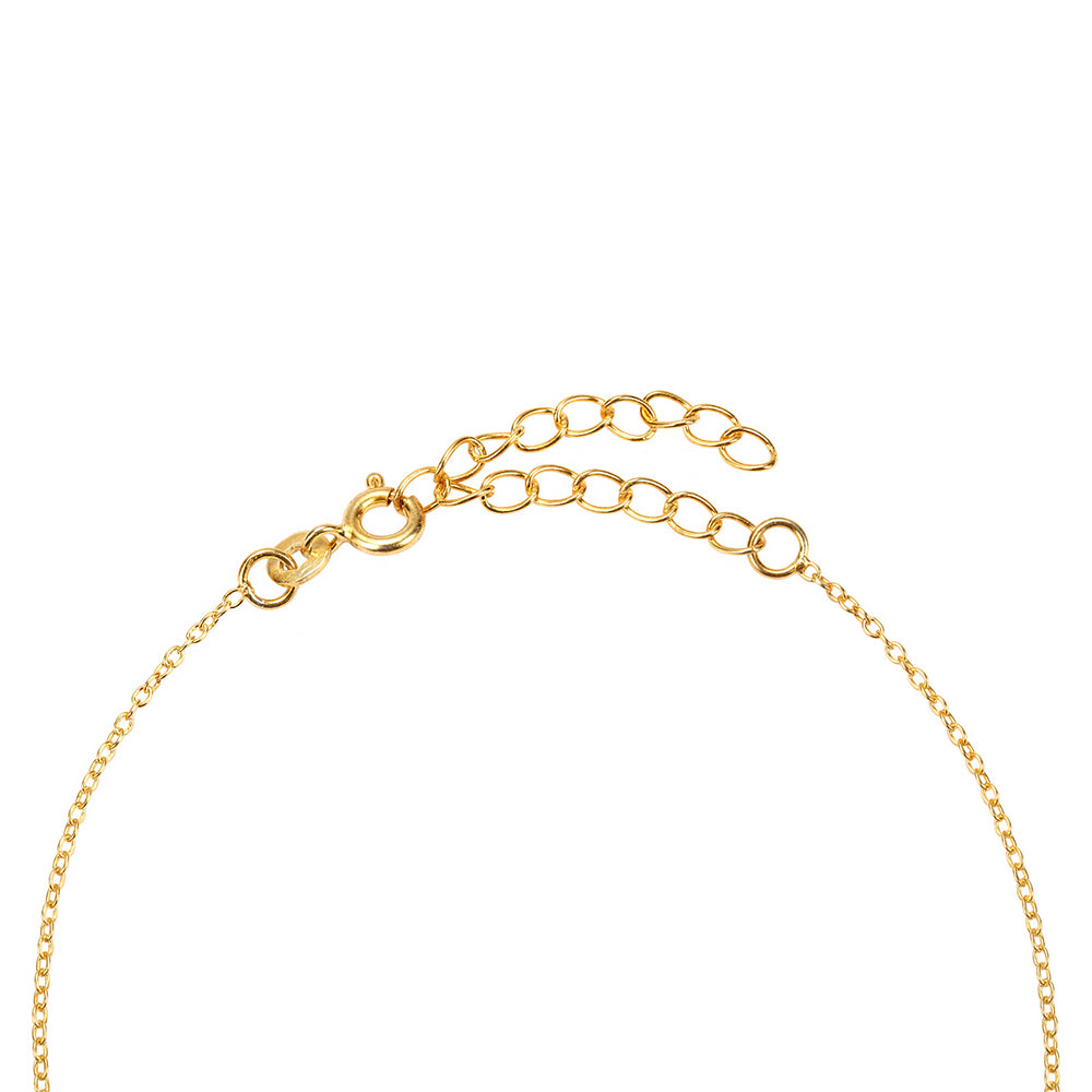 Arannyal Bevont Ezüst Nyaklánc Türkizzel 4 