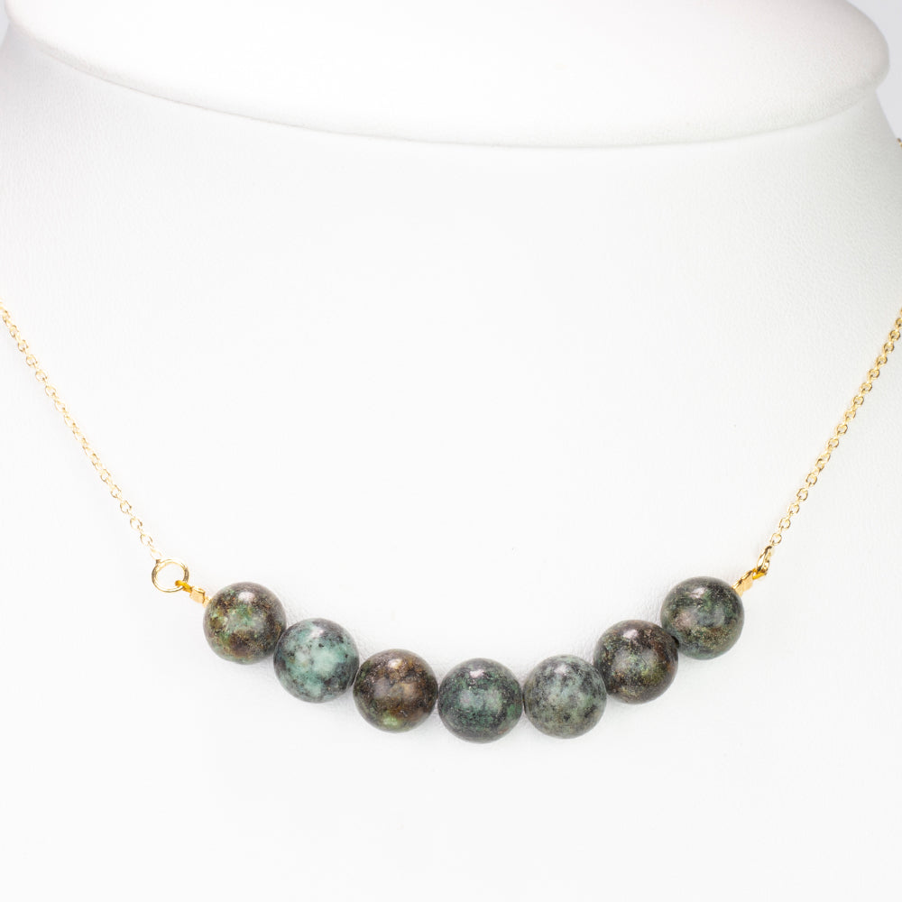 Arannyal Bevont Ezüst Nyaklánc Türkizzel