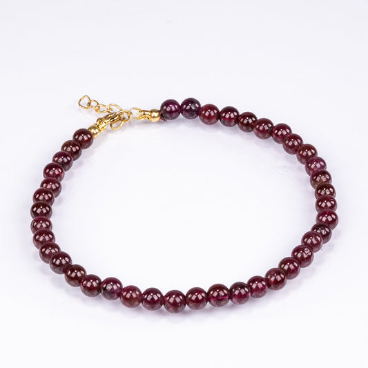 Arannyal Bevont Ezüst Karkötő Vörös Gránáttal