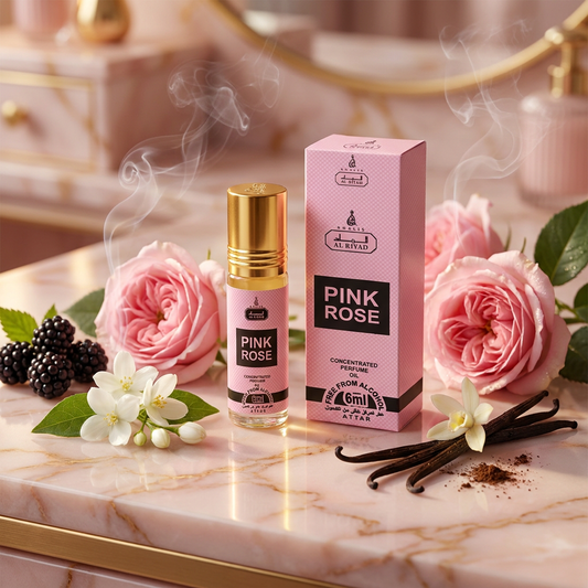 Pink Rose Al Riyad golyós parfümolaj 6 ml – gyümölcsös-virágos női illat