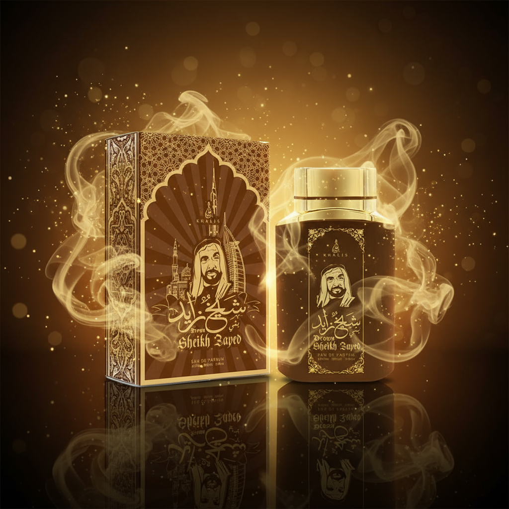 100 ml Eau de Perfume SHEIKH ZAYED BROWN Oud és Vanília Illat Férfiaknak 2 