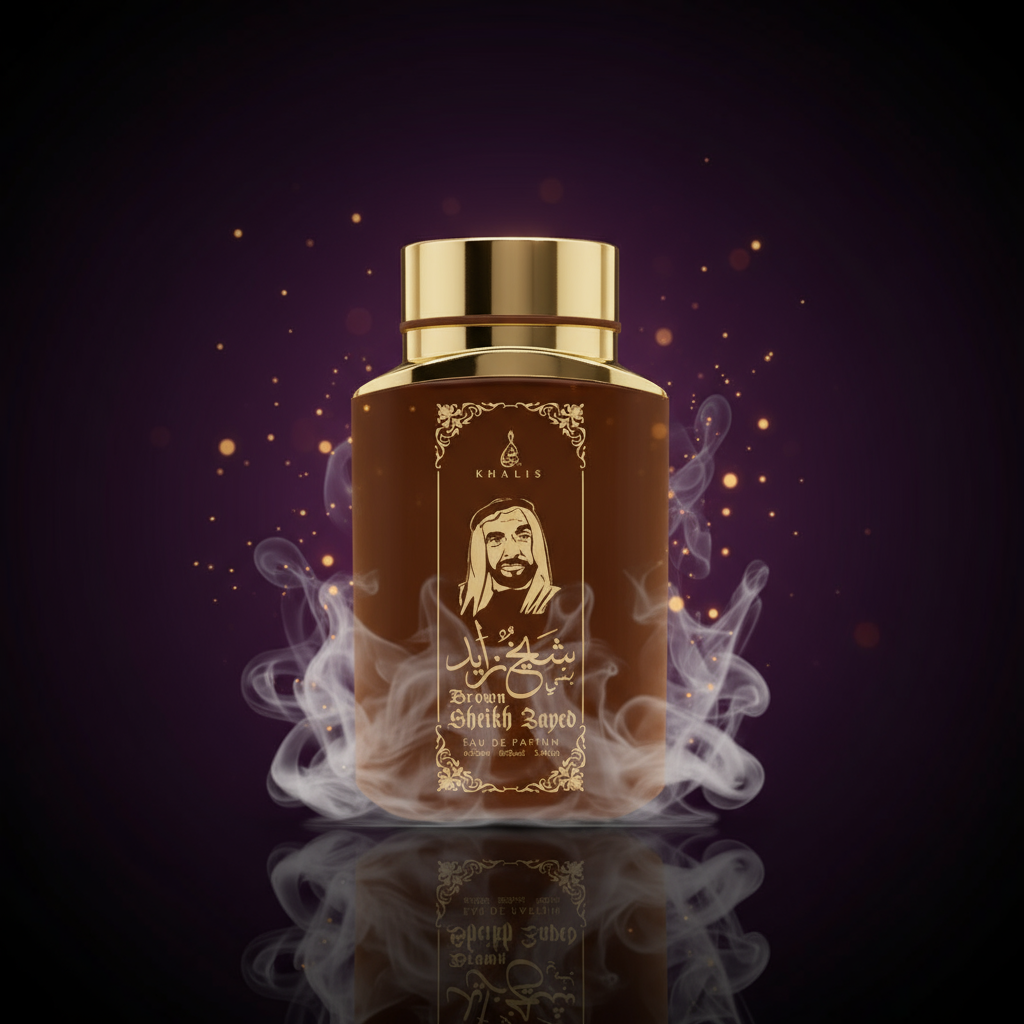 100 ml Eau de Perfume SHEIKH ZAYED BROWN Oud és Vanília Illat Férfiaknak 5 