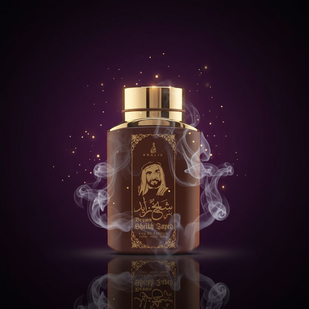 100 ml Eau de Perfume SHEIKH ZAYED BROWN Oud és Vanília Illat Férfiaknak 6 