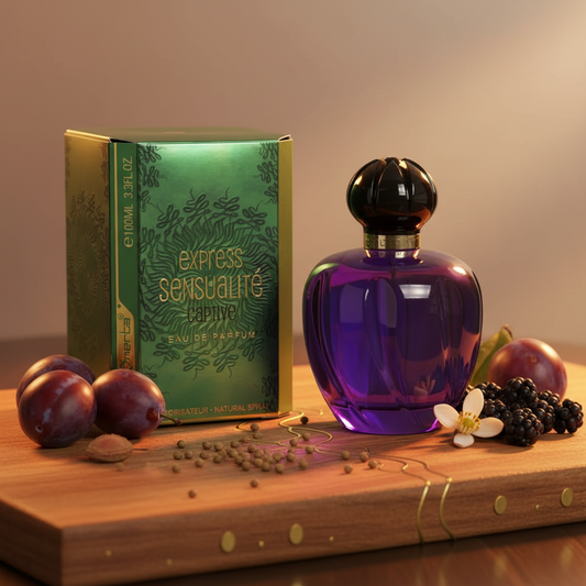 100 ml Eau de Perfume "EXPRESS SENSUALITE CAPTIVE" Gyümölcsös Virágos Illat Nőknek, 6% illatolaj tartalommal