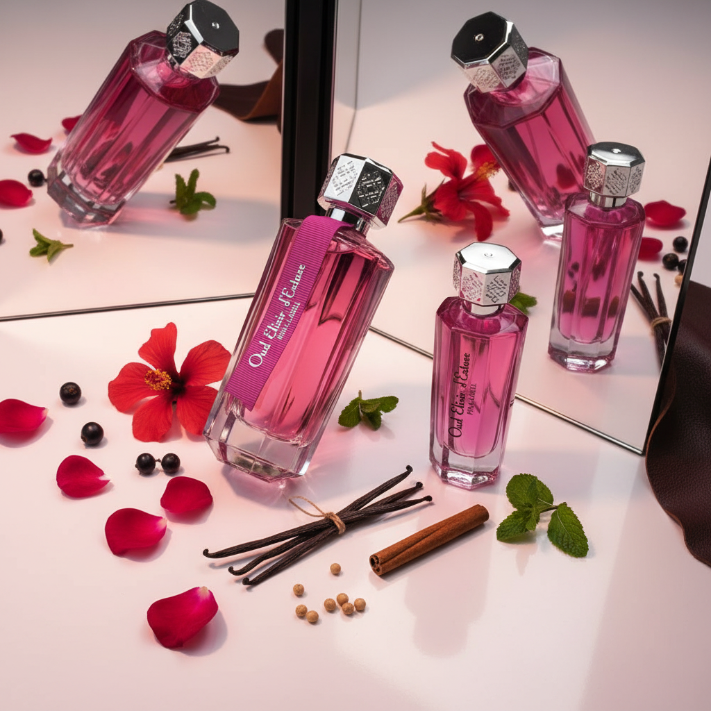 EDP 100ml + 30 ml "Oud Elixir Pink" - virágos-keleties illat