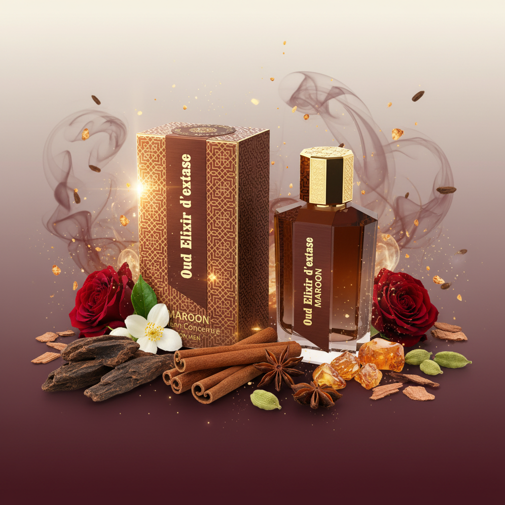 EDP 100 ml "Oud Elixir D’extase Maroon" – keleties-fás illat 6 