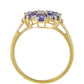 Arany Gyűrű "AAA" Osztályú Tanzanittal és Természetes Cirkónnal