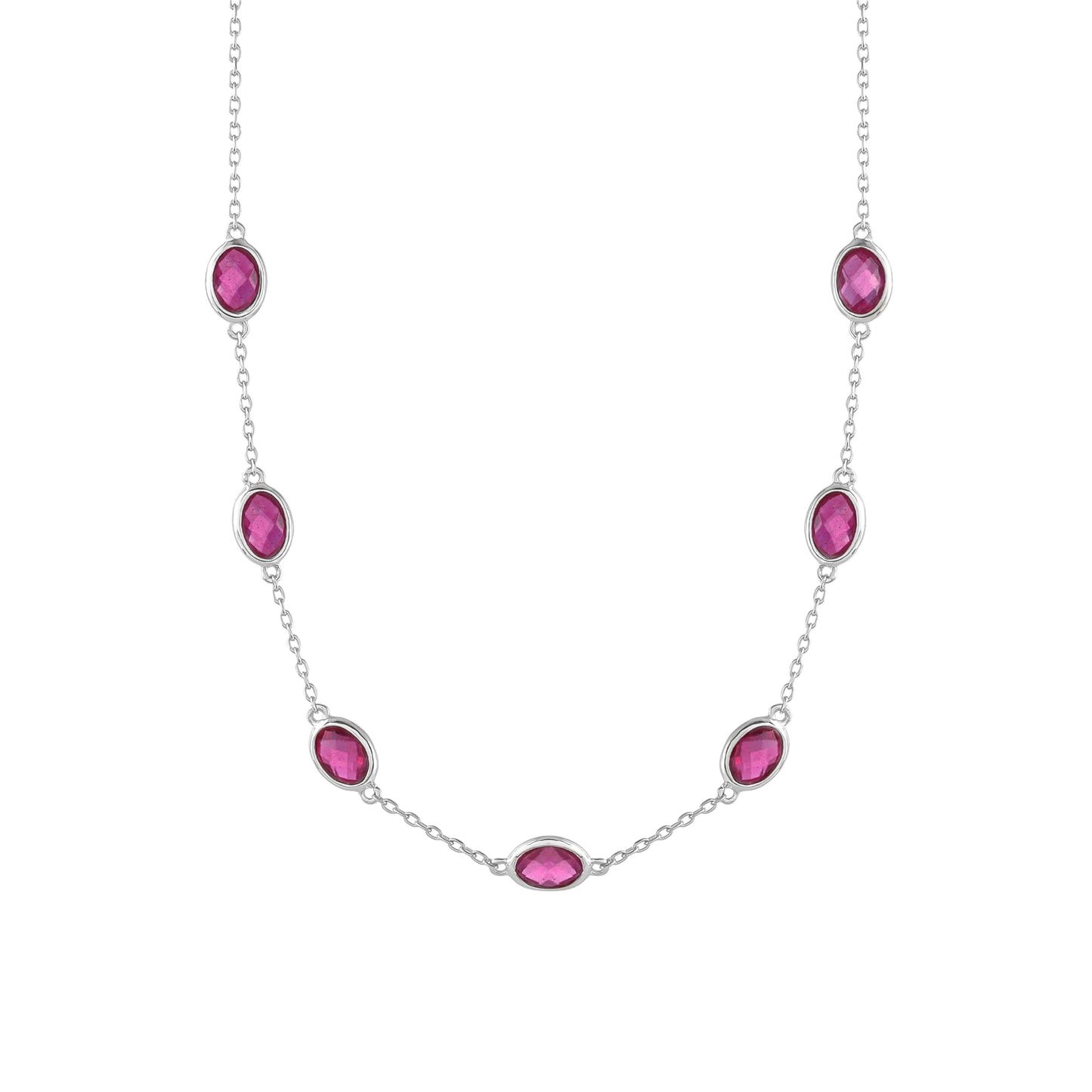 Ezüst Nyaklánc Thai Rubinnal