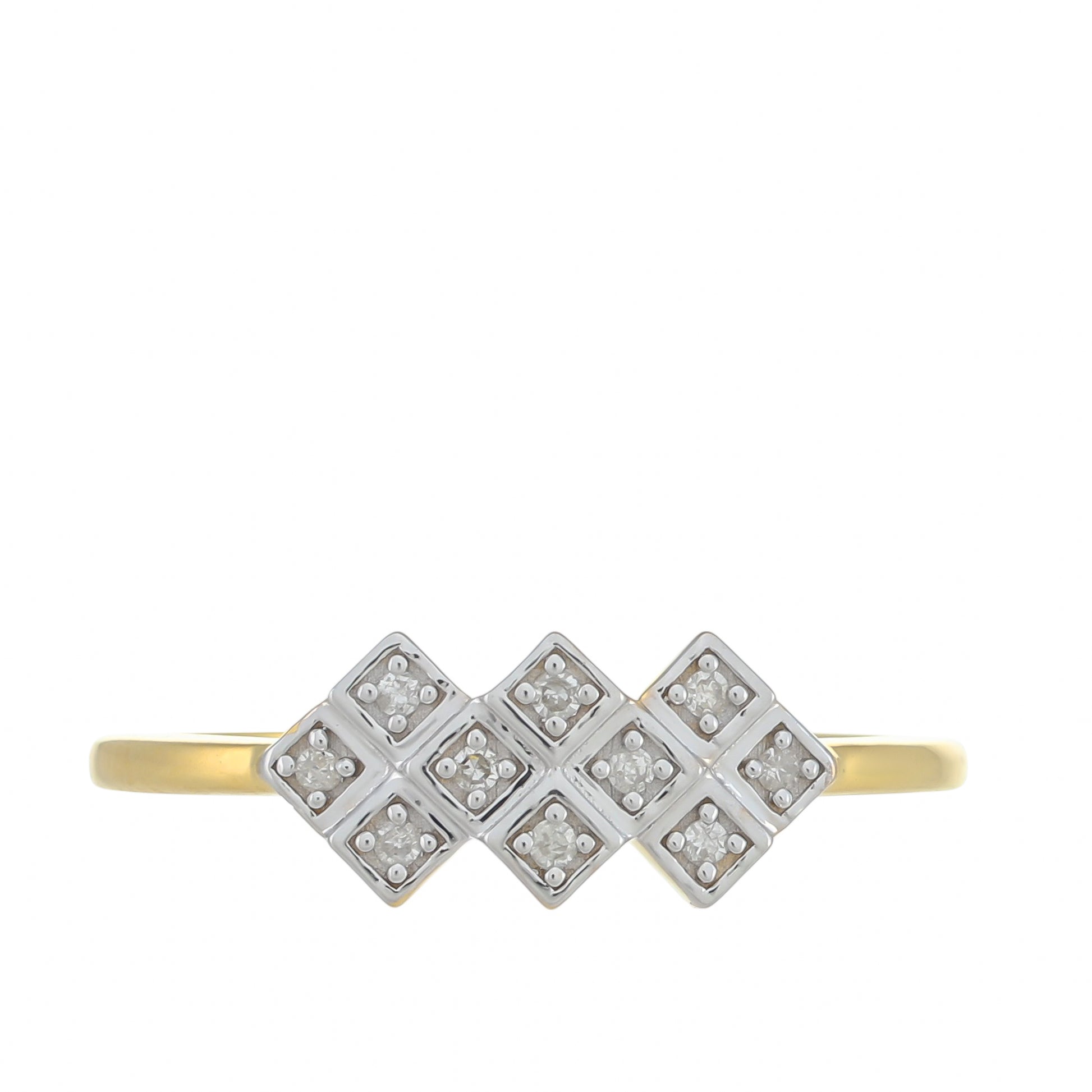 Arannyal Bevont Ezüst Gyűrű Fehér Gyémánttal 1 