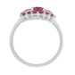 Ezüst Gyűrű Thai Rubinnal és Fehér Topázzal