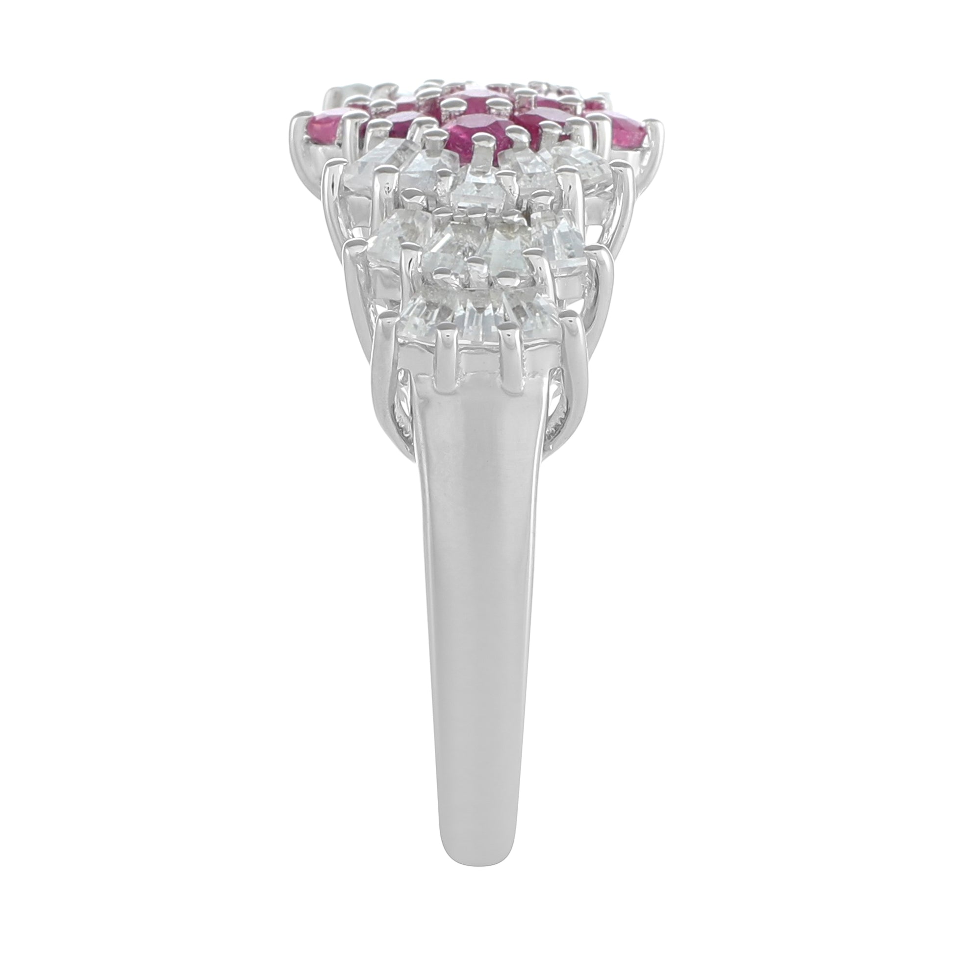 Ezüst Gyűrű Thai Rubinnal és Fehér Topázzal 3 