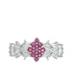 Ezüst Gyűrű Thai Rubinnal és Fehér Topázzal