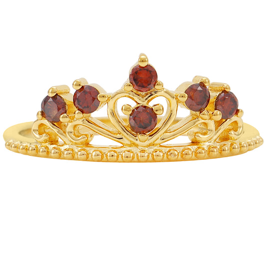 Arannyal Bevont Ezüst Gyűrű Vörös Gyémánttal