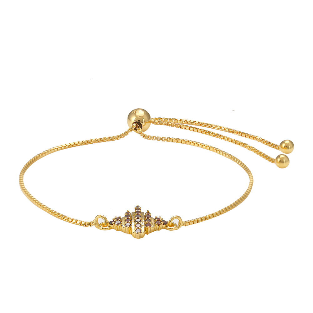 Arannyal Bevont Ezüst Karkötő Vörös Gyémánttal