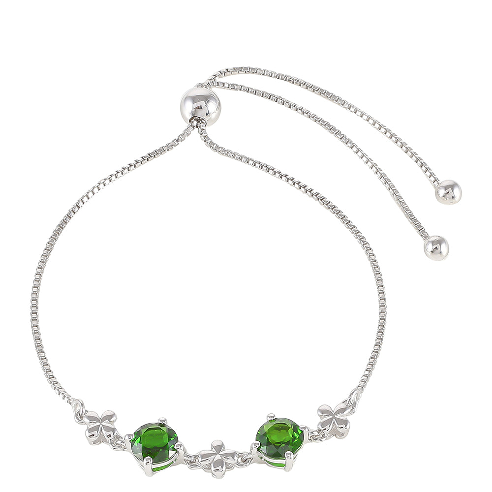 Ezüst Karkötő Króm Diopsziddal