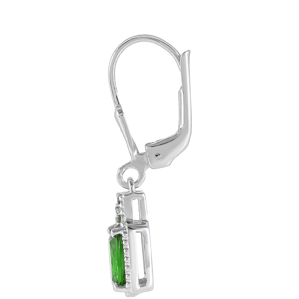 Ezüst Fülbevaló Króm Diopsziddal 2 