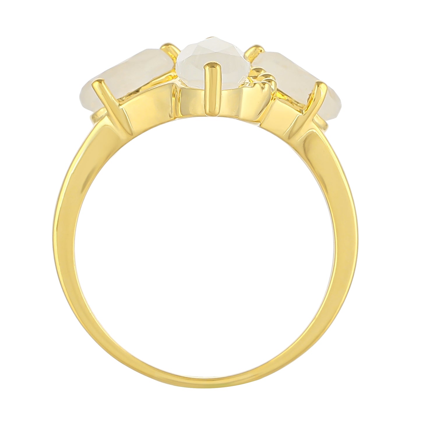 Arannyal Bevont Ezüst Gyűrű Szivárvány Holdkővel