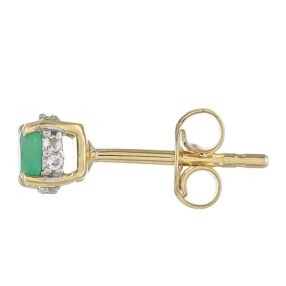 9 Karátos Arany Fülbevaló Brazil Smaragddal és Fehér Topázzal 2 