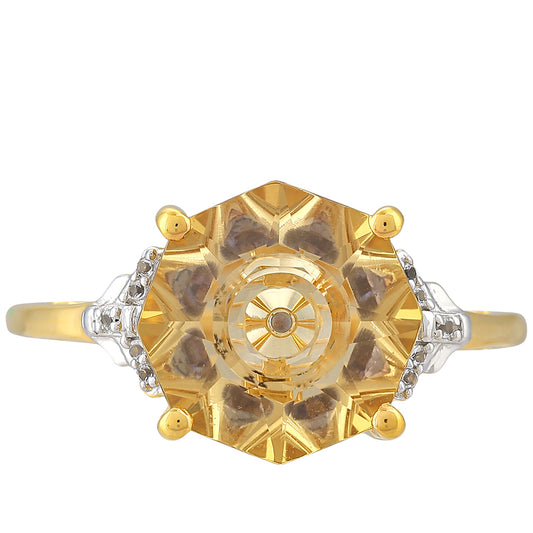 Arannyal Bevont Ezüst Gyűrű Tanzanittal és Pezsgő Kvarccal