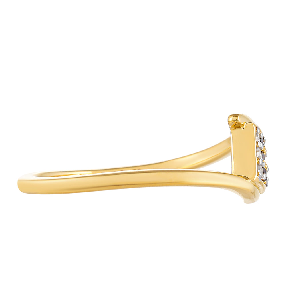 Arannyal Bevont Ezüst Gyűrű Vörös Gyémánttal és Fehér Gyémánttal 2 