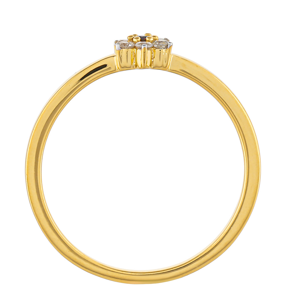 Arannyal Bevont Ezüst Gyűrű Vörös Gyémánttal és Fehér Gyémánttal 4 