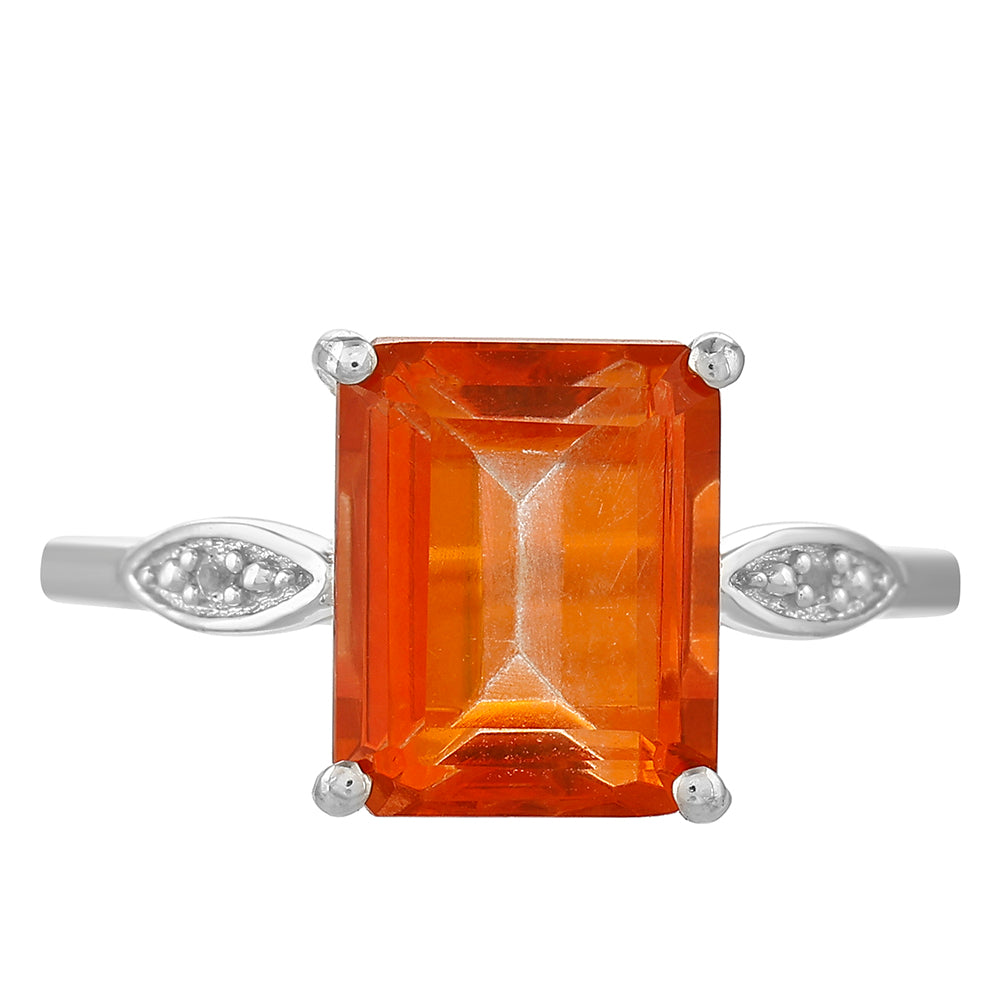 Ezüst Gyűrű Padparadschai Kvarccal és Fehér Topázzal 1 