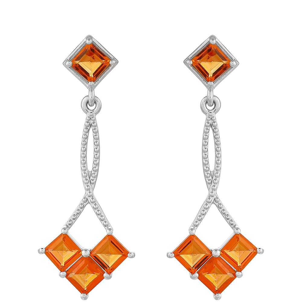 Ezüst Fülbevaló Padparadschai Kvarccal 1 