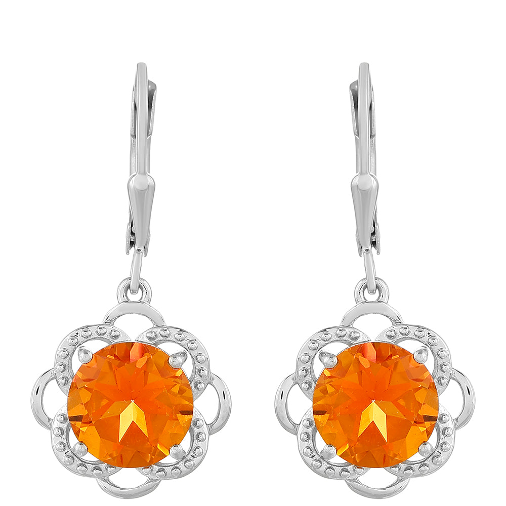 Ezüst Fülbevaló Padparadschai Kvarccal 1 