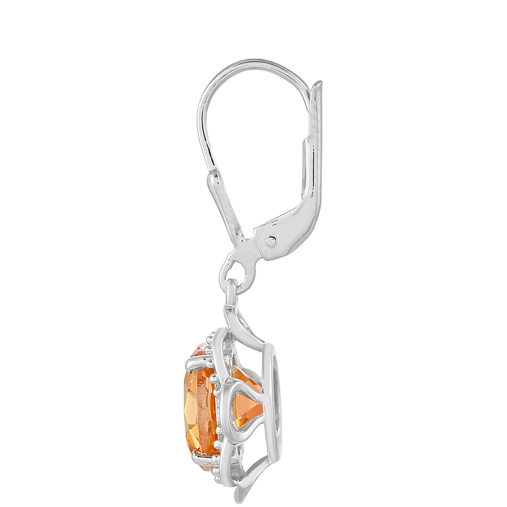 Ezüst Fülbevaló Padparadschai Kvarccal 2 