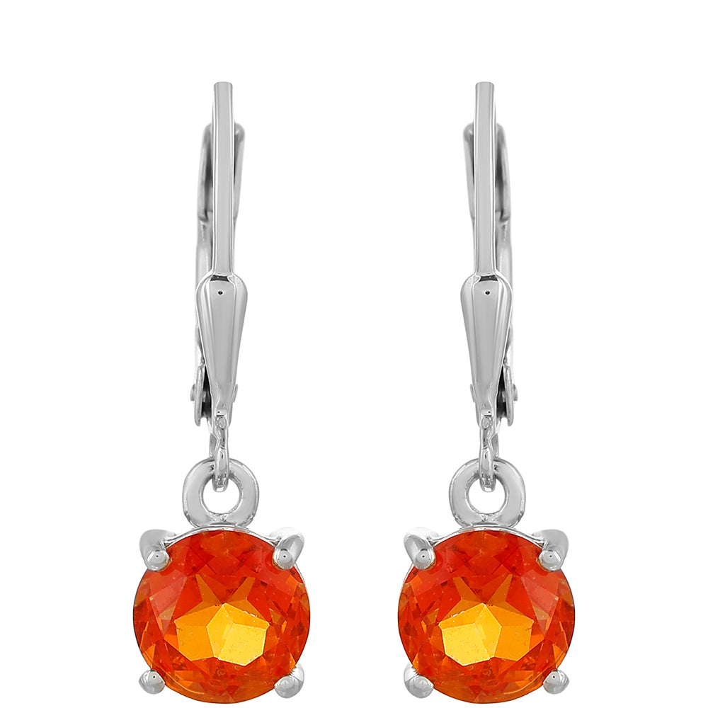 Ezüst Fülbevaló Padparadschai Kvarccal 1 