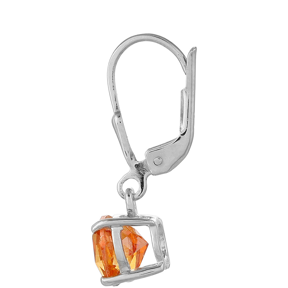 Ezüst Fülbevaló Padparadschai Kvarccal 2 