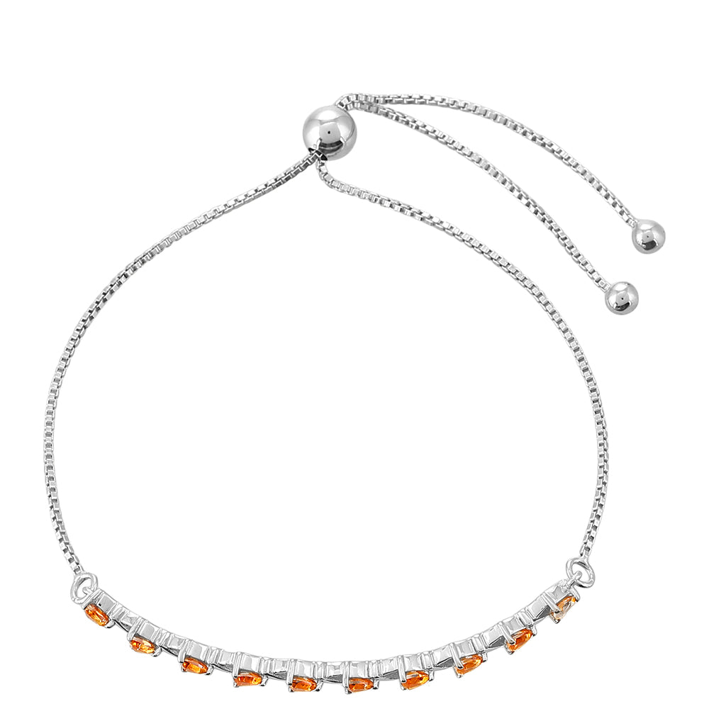 Ezüst Karkötő Padparadschai Kvarccal