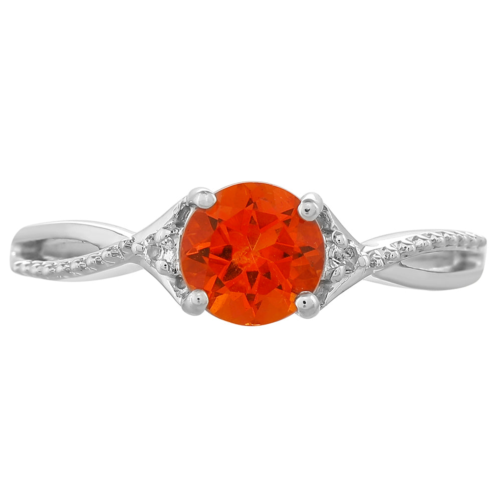 Ezüst Gyűrű Padparadschai Kvarccal és Fehér Topázzal 1 