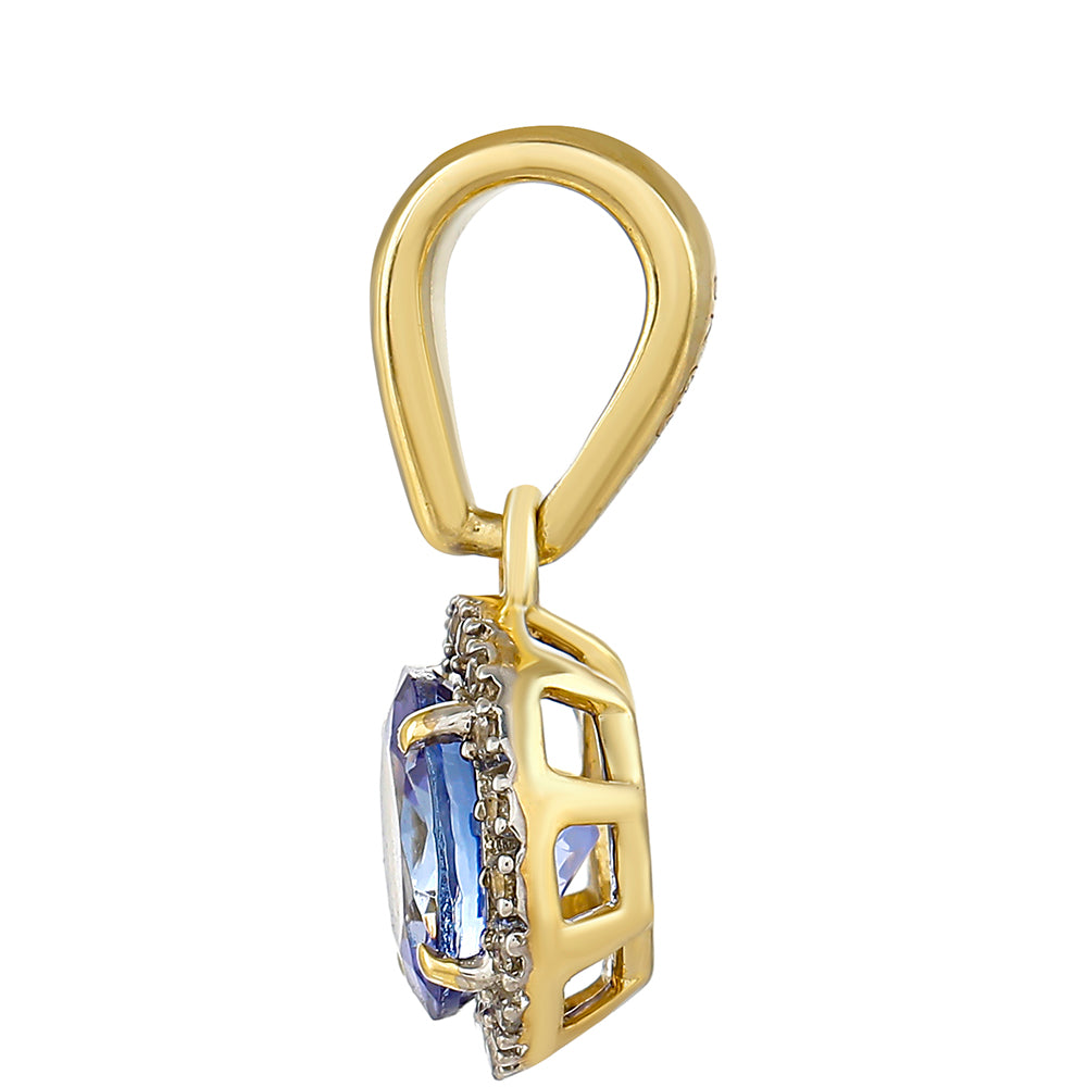 9 Karátos Arany Medál "AAA" Osztályú Tanzanittal és Természetes Cirkónnal 2 