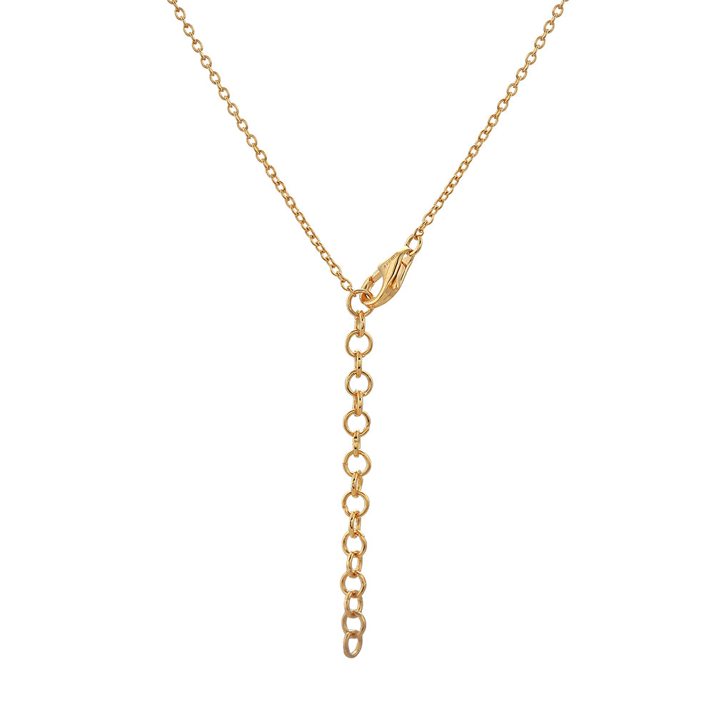 Arannyal Bevont Ezüst Nyaklánc Zöld Gyémánttal