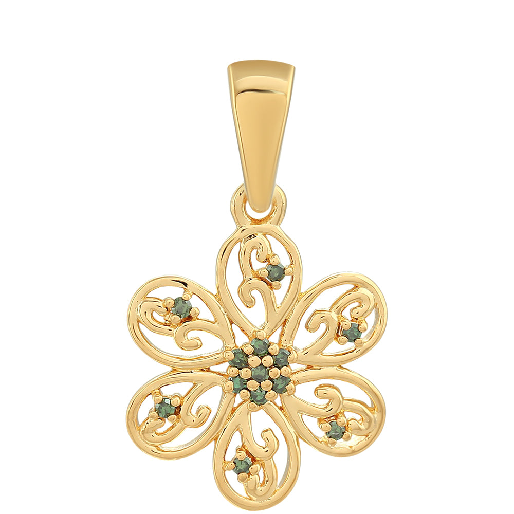 Arannyal Bevont Ezüst Medál Zöld Gyémánttal