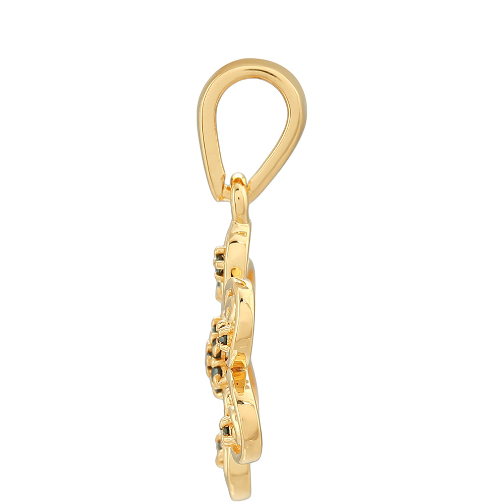 Arannyal Bevont Ezüst Medál Zöld Gyémánttal