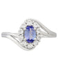 Ezüst Gyűrű "AAA" Osztályú Tanzanittal és Fehér Topázzal
