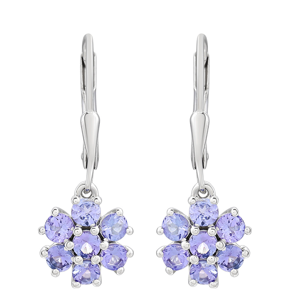 Ezüst Fülbevaló "AAA" Osztályú Tanzanittal 1 