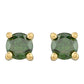 Arannyal Bevont Ezüst Fülbevaló Zöld Gyémánttal