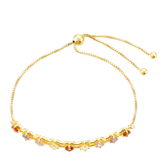 Arannyal Bevont Ezüst Karkötő Ametiszttel és Madeirai Citrinnel