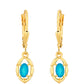 Arannyal Bevont Ezüst Fülbevaló Etiópiai Paraiba Kék Opállal