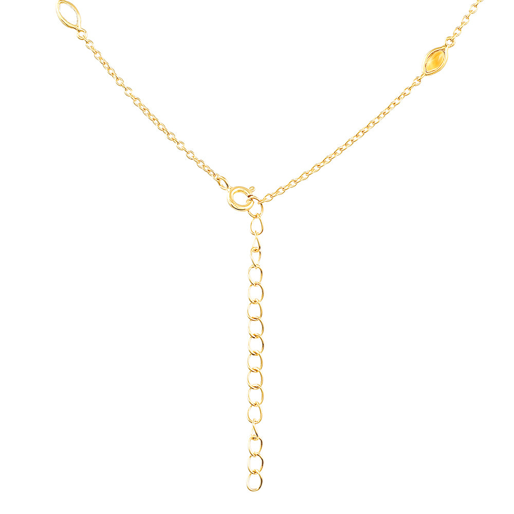 Arannyal Bevont Ezüst Nyaklánc Ametiszttel és Madeirai Citrinnel 2 