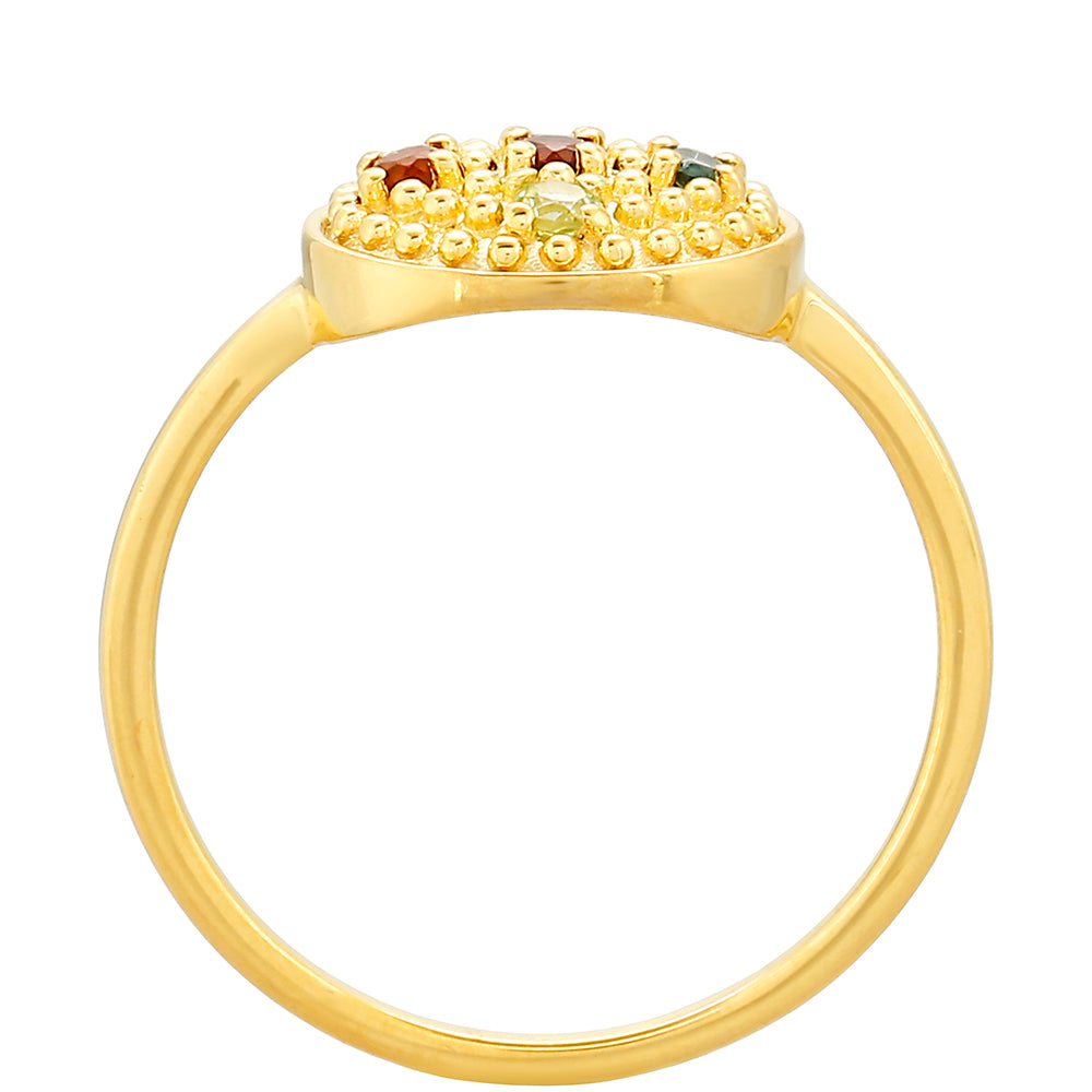 Arannyal Bevont Ezüst Gyűrű Ametiszttel és Madeirai Citrinnel