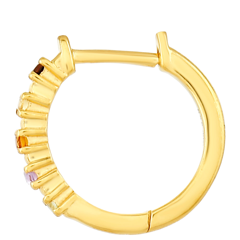 Arannyal Bevont Ezüst Fülbevaló Ametiszttel és Madeirai Citrinnel 2 