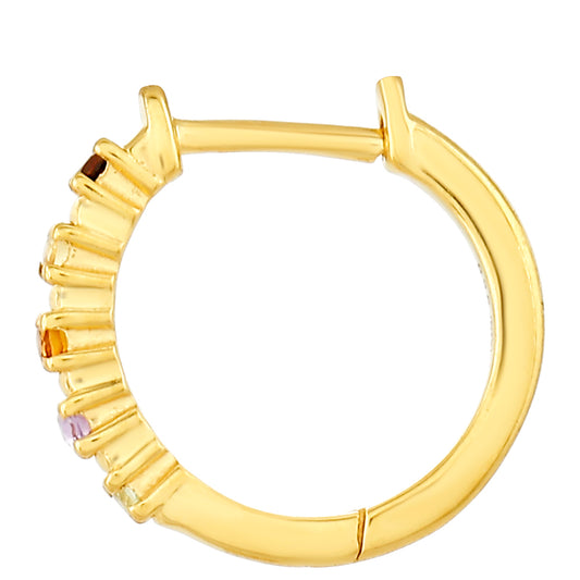 Arannyal Bevont Ezüst Fülbevaló Ametiszttel és Madeirai Citrinnel